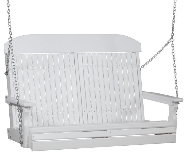 Poly Classic Porch Swing, White, 4 Foot