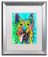 Dean Russo 'Love And A Dog' Art, Silver Frame, White Matte, 20"x16"