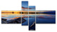 Beautiful Calm Water and Sunset, Large Landscape Canvas Art, 60"x32", 4 panels