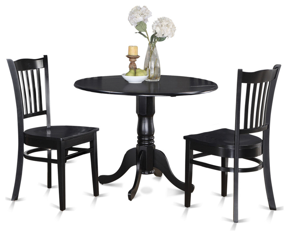 3 Pc Small Kitchen Table, Chairs Set-Round Kitchen Table, 2 Dinette Chairs