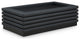 Rory Black Faux Leather Coffee Table, Black, Rectangular, Black Finish