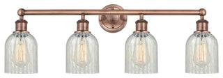 Caledonia 4-Light 32" Bath Vanity Light, Antique Copper Finish, Mouchette Shade