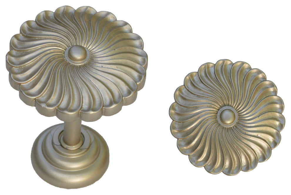 Urbanest Sierra Drapery Medallion, Pewter, Set of 2