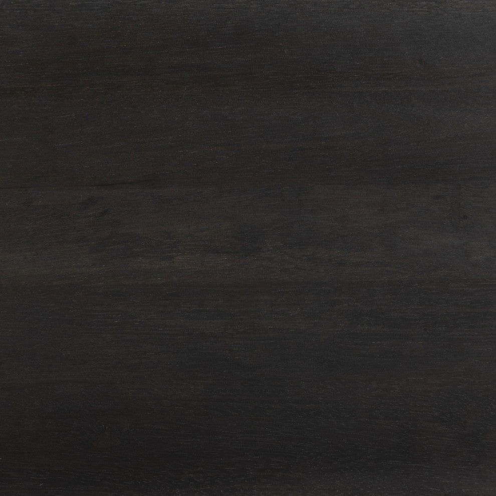 Reza Media Console Worn Black Parawood, Gunmetal Black, Worn Black Acacia