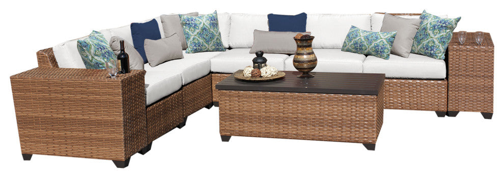 Laguna 9 Piece Outdoor Wicker Patio Furniture Set 09b