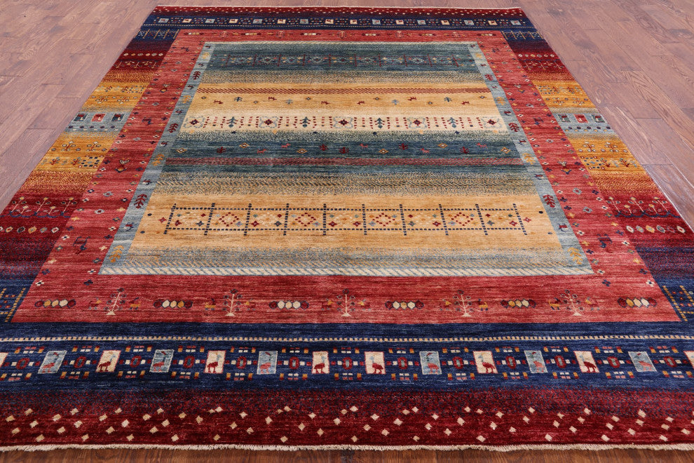 8' 2" X 9' 8" Persian Gabbeh Tribal Hand-Knotted Rug Q5257