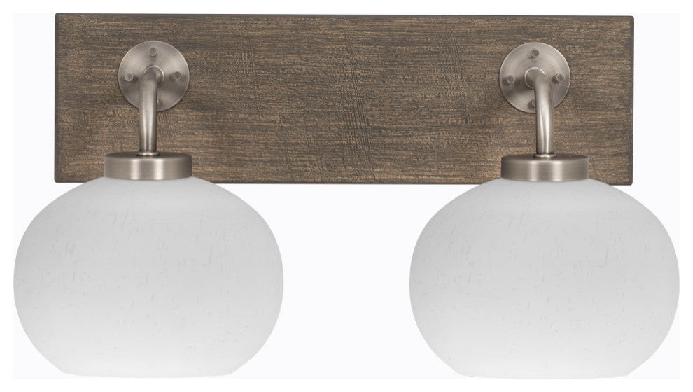 Oxbridge, 2 Light Bath Bar, Graphite & Painted Distressed Metal, 7" White Muslin