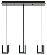 Grace 3 Light Mini-Pendant, Candelabra Base, Black
