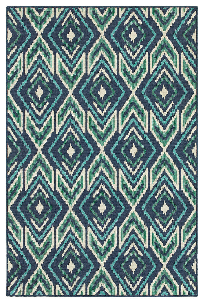 Oriental Weavers Meridian Navy/Green Geometric Indoor/Outdoor Rug 8'6"X13'