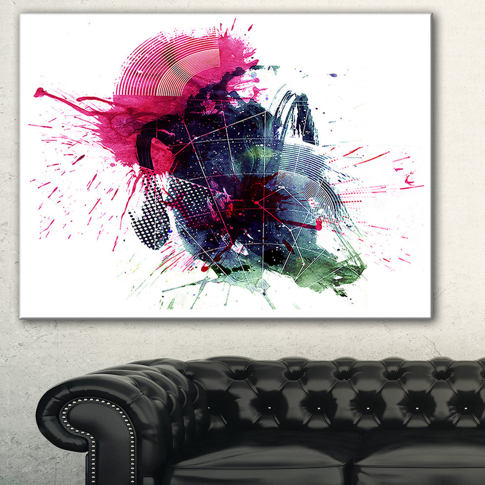 "Multicolor Abstract Stain" Canvas Print, 32"x16"