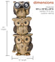 Solar 3-Stacked Binocular Owls Statue with LED Lights