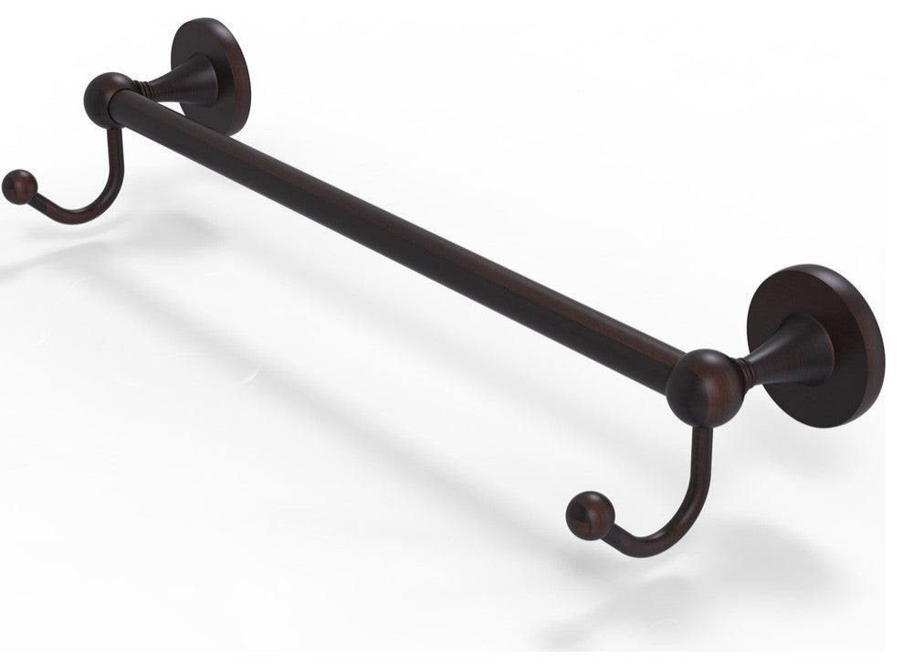 Shadwell 18" Towel Bar with Integrated Hooks, Venetian Bronze
