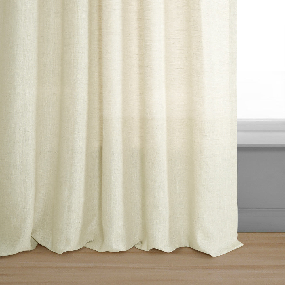 Antique Lace Linen Sheer Curtain Single Panel, 50"x120"