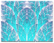 Exotic Blue Biological Organism, Abstract Art on Canvas, 36x28, 3 Panels