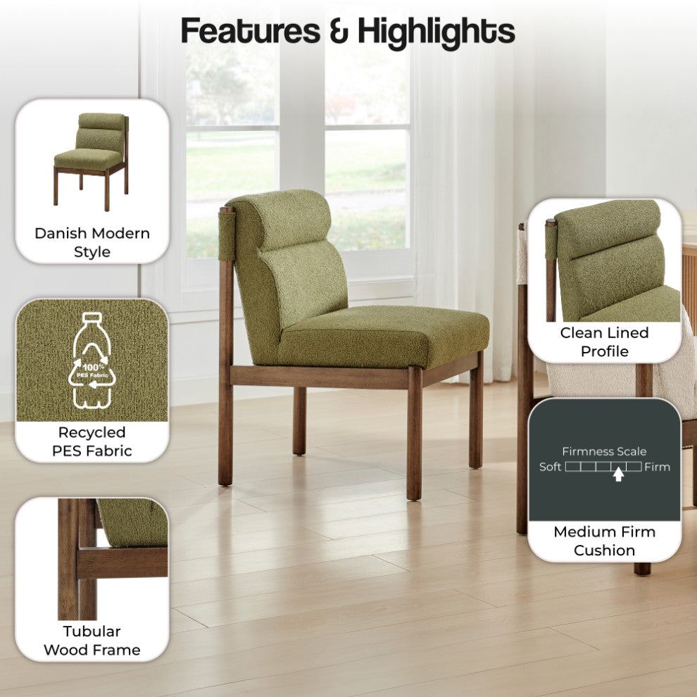 Micah Dining Side Chair, Palladian Green, Fabric