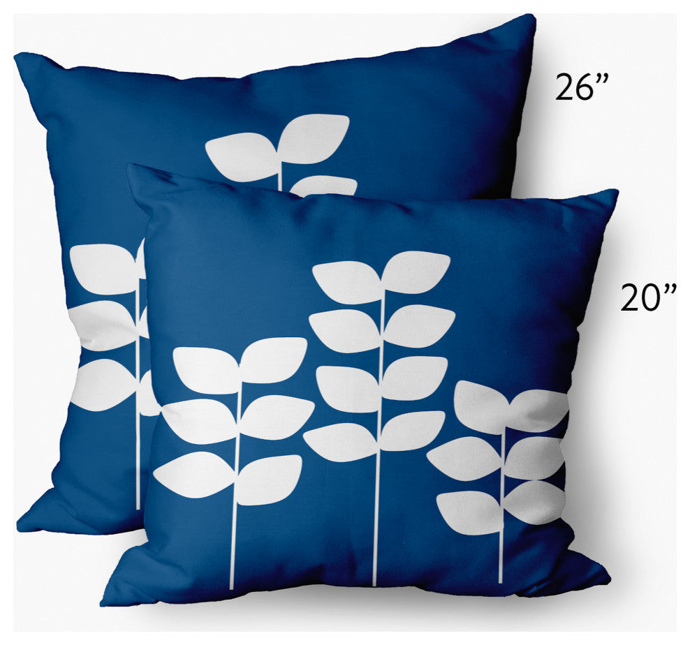 Simple Stems Decorative Throw Pillow, Dark Cobalt Blue, 26"x26"