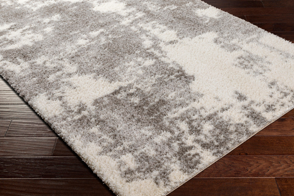 Cloudy shag CDG-2318 Gray/White Machine Woven 7'10" x 10' Rug