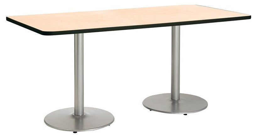 KFI Mode 42" x 84" Conference Table Natural Round Silver Base Standard Height