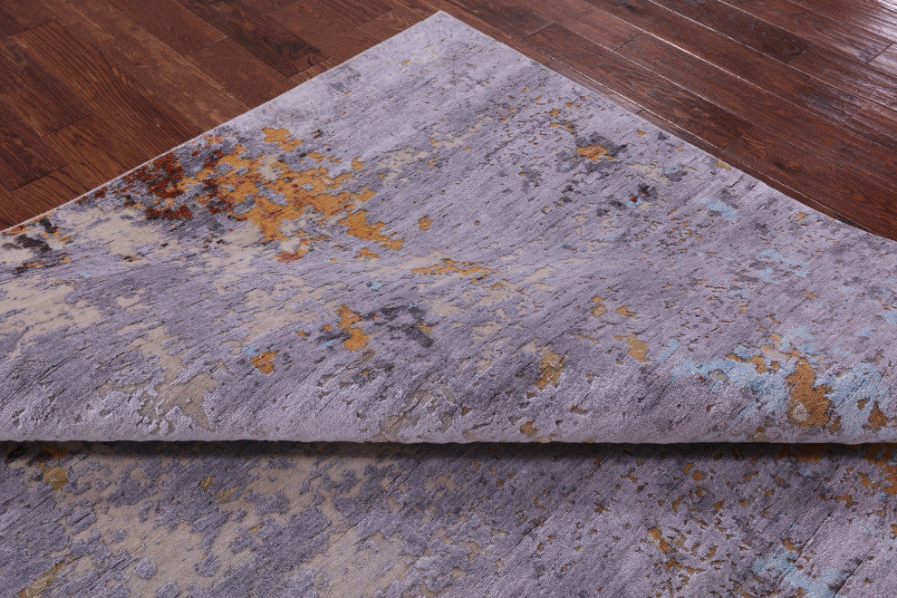 Wool & Silk Abstract Hand Knotted Rug 8' 0" X 10' 1" - Q15794