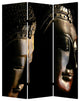 48" X 72" Multi Color Wood Canvas Budda  Screen