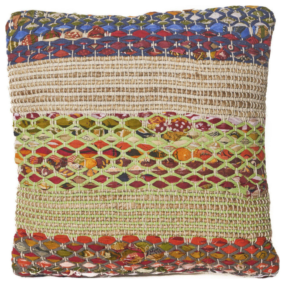 GDF Studio Layson Handcrafted Boho Fabric Pillow, Single