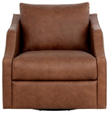 Orwell Swivel Lounge Chair, Cognac Leather