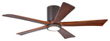 Irene 5 Hugger Ceiling fan w/Light in 52", Textured Bronze, Walnut Tone Blades