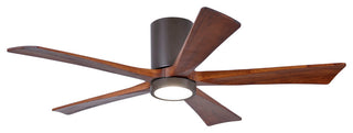 Irene 5 Hugger Ceiling fan w/Light in 52", Textured Bronze, Walnut Tone Blades
