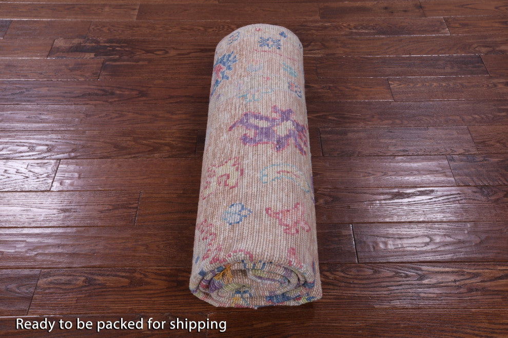 5' 11" X 9' 0" Hand-Knotted Turkish Oushak Wool Rug - Q14845