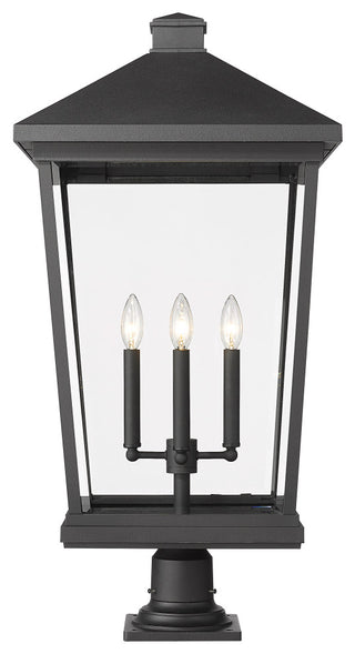 Z-Lite 4 Light Outdoor Pier Mounted Fixture, Black, 568PHXXLR-533PM-BK