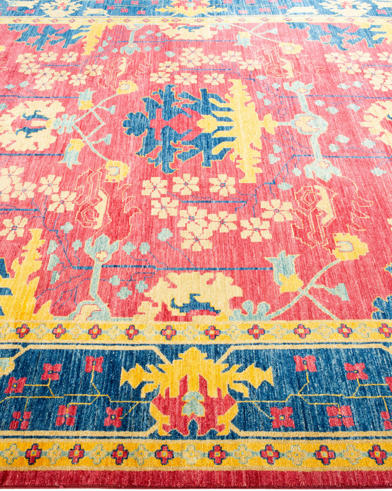 Arts and Crafts, One-of-a-Kind Hand-Knotted Area Rug Purple, 7'10x9'10