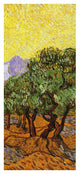 "Olive Trees With Yellow Sky And Sun (right)" Print by Vincent van Gogh, 17"x38"