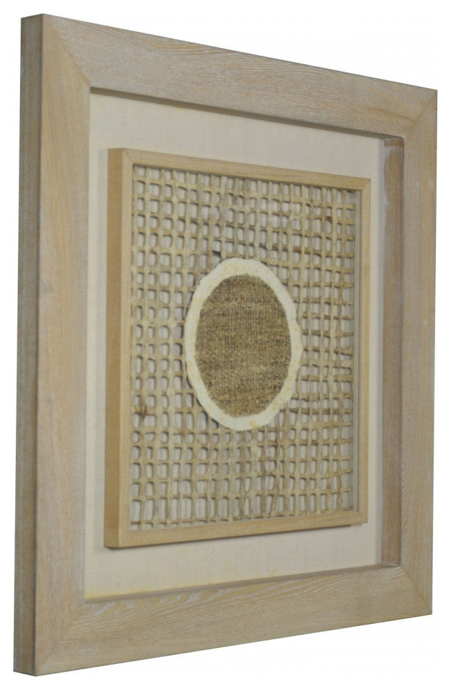 HomeRoots 11" x 2" x 39" Natural Brown, Wood And Glass Shadow Box