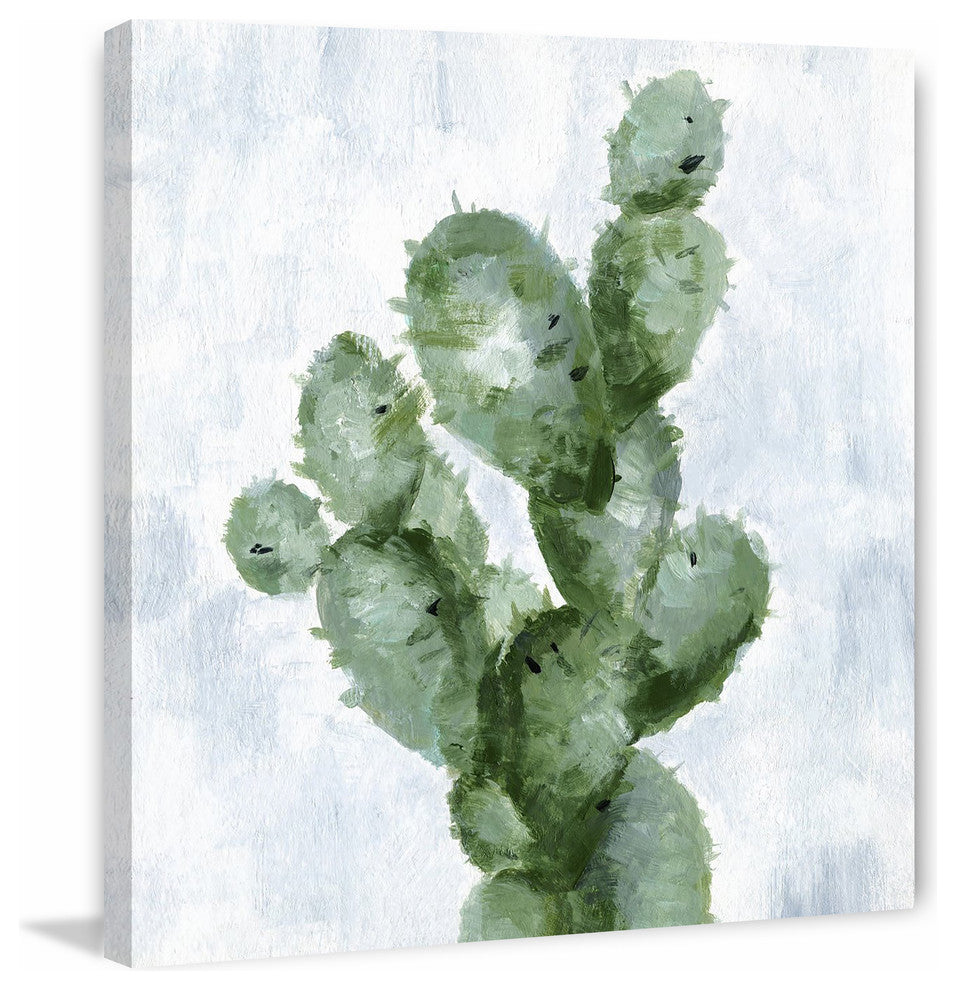 "Abstract Cactus" Painting Print on Wrapped Canvas, 24"x24"