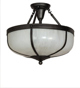 18" Wide Arts and Crafts Dome Semi-Flushmount