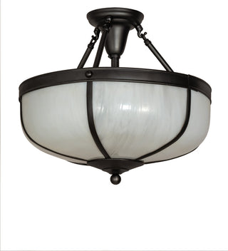 18" Wide Arts and Crafts Dome Semi-Flushmount