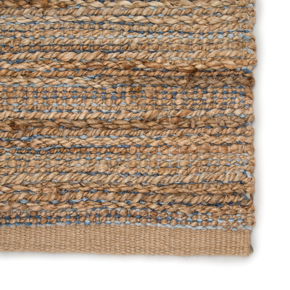 Jaipur Living Canterbury Natural Solid Beige/Blue Area Rug, 2'6"x9'