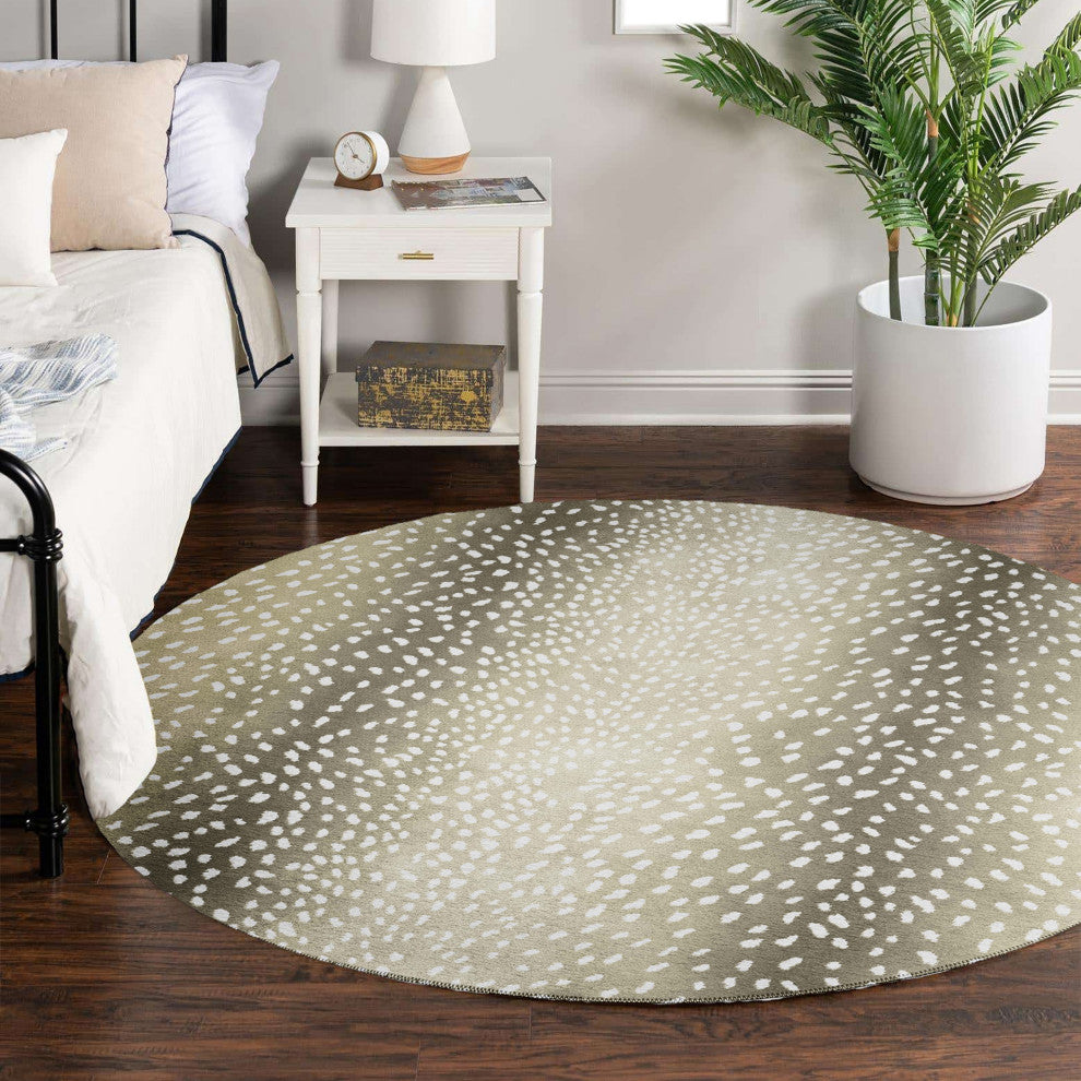 Indoor/Outdoor Mali ML3 Stone Machine Washable 8' x 8' Round Rug