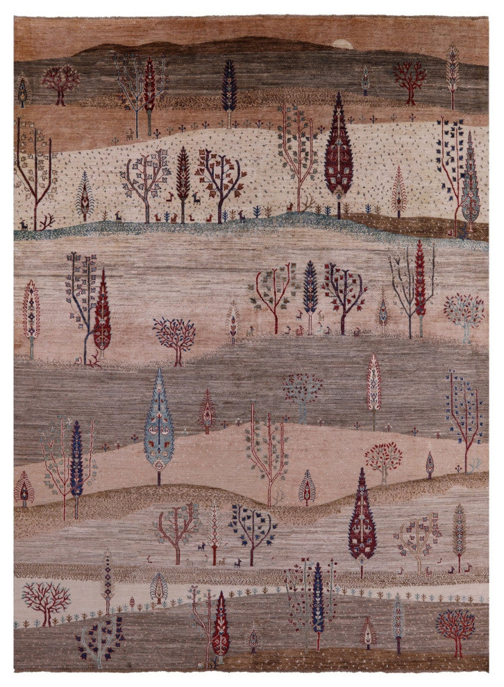 8' 10" X 11' 10" Persian Gabbeh Tribal Handmade Wool Rug Q8104