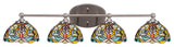 Capri 4-Light Bath Bar, Brushed Nickel/Kaleidoscope Art