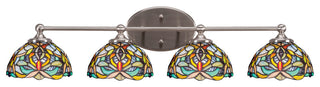 Capri 4-Light Bath Bar, Brushed Nickel/Kaleidoscope Art