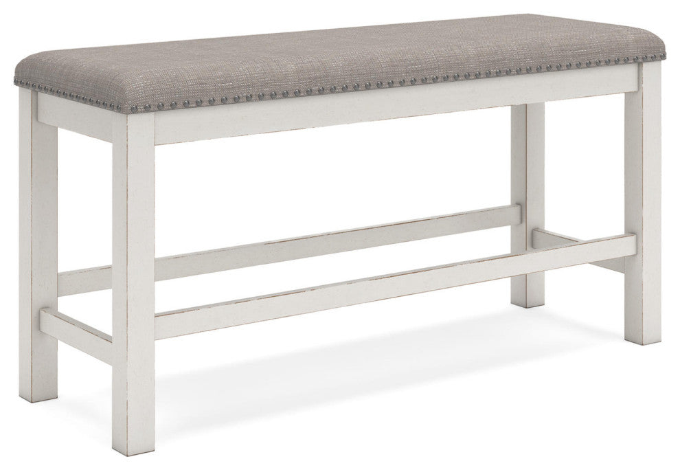 Robbinsdale Antique White 49" Counter Height Dining Bench