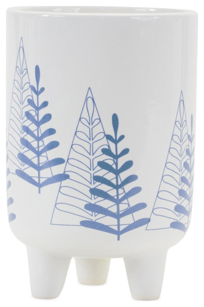 Modern Pine Tree Planter With Legs, Set of 2