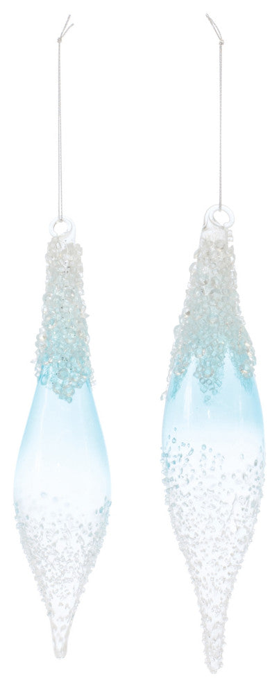 Beaded Glass Drop Ornament, 12-Piece Set