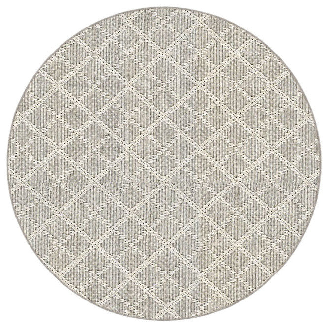 Couristan Sea Bright Indoor/Outdoor Accent Rug | Versatile Carpet, Dune, Round 6'