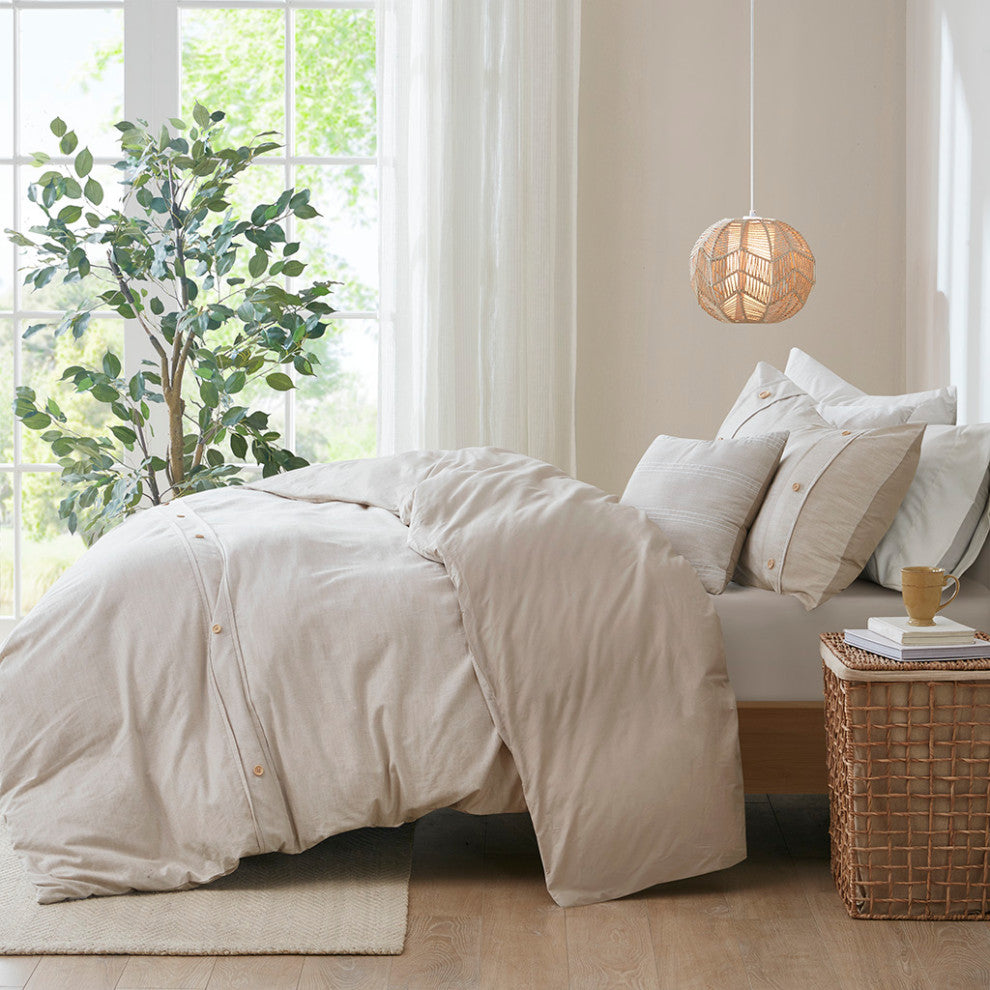Clean Spaces Dover 5 Piece Organic Cotton Oversized Comforter Cover Set
