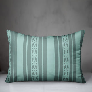 Blue Folk Stripes Throw Pillow
