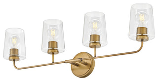 Lark Kline Large Four Light Vanity, Heritage Brass