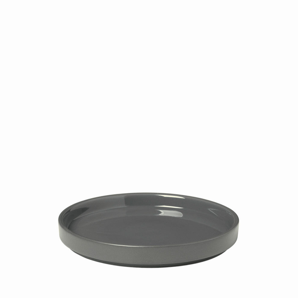 Pilar Plate, Set of 4, Pewter, Dark Gray, 5.5"