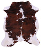 Brown and White Natural Cowhide Rug 6' 2" X 5' 7" C2006